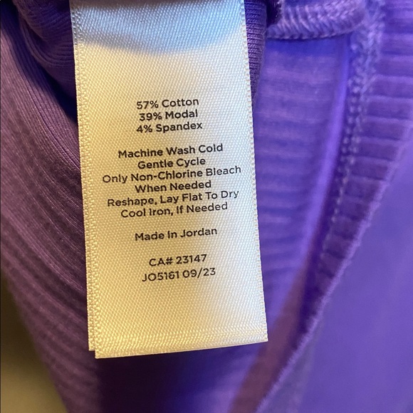 Talbots Lace Trim V-Neck Tee NWT Women’s 2X Purple Short Sleeve Ribbed Shirt - Picture 8 of 13